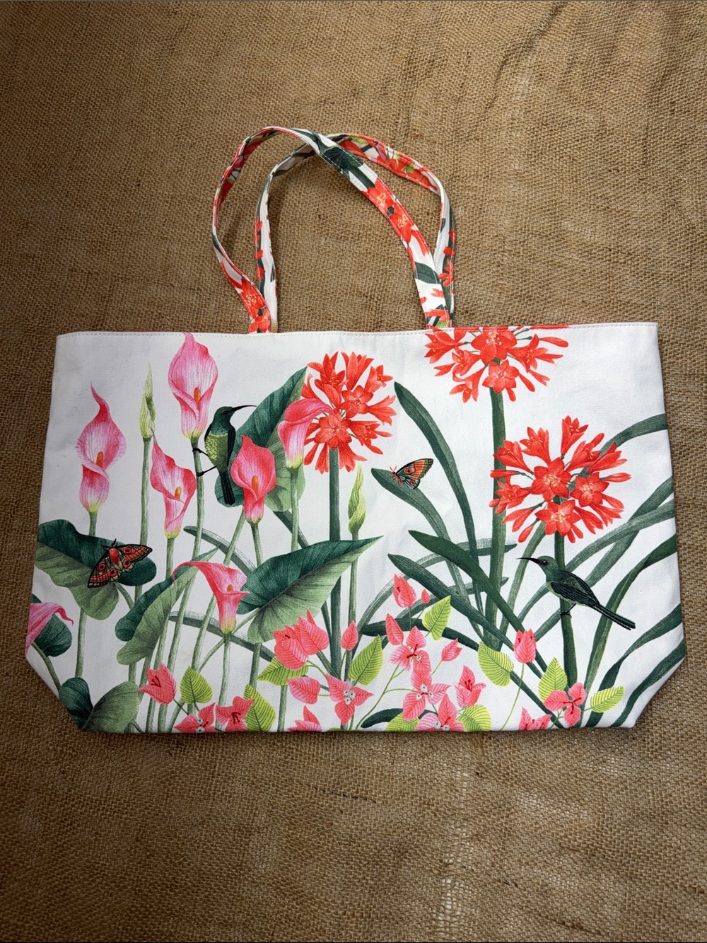 🌸 NWT Estée Lauder Vibrant Botanical Calla Lily Canvas Tote Bag 🌸